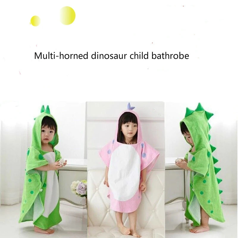 Serviette de bain à capuche en forme de dinosaure