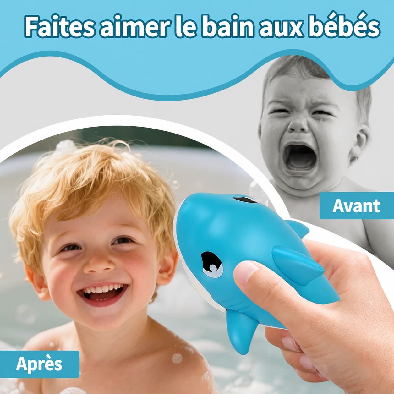 Jouet de bain requin pour bébé
