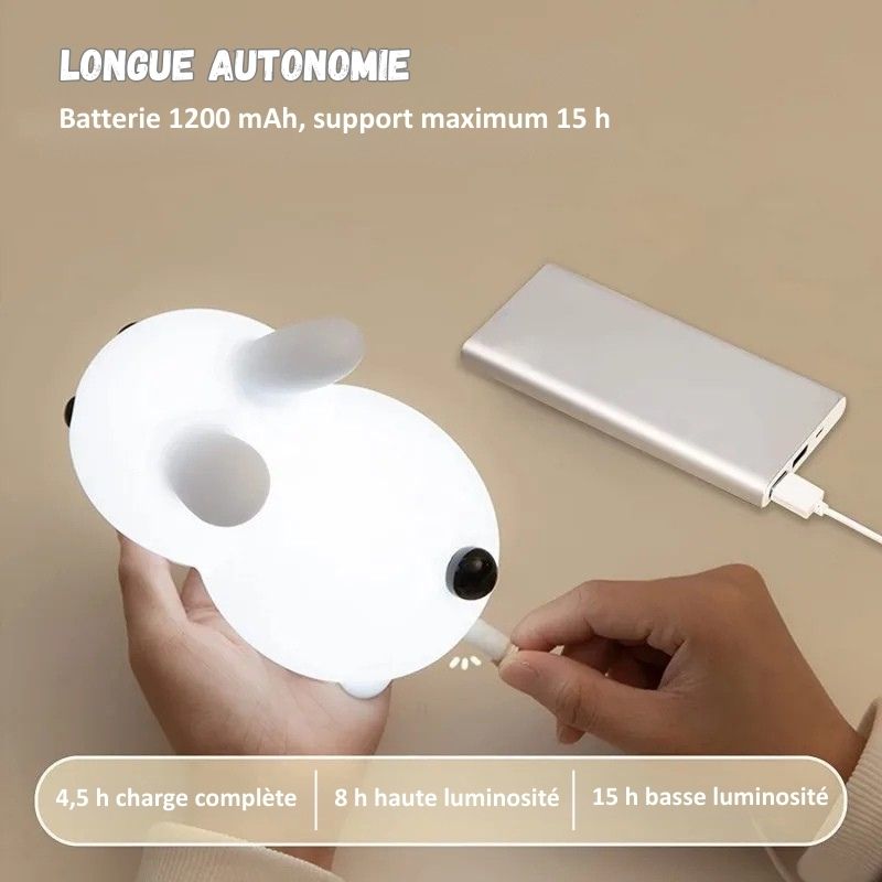 Veilleuse lapin avec télécommande