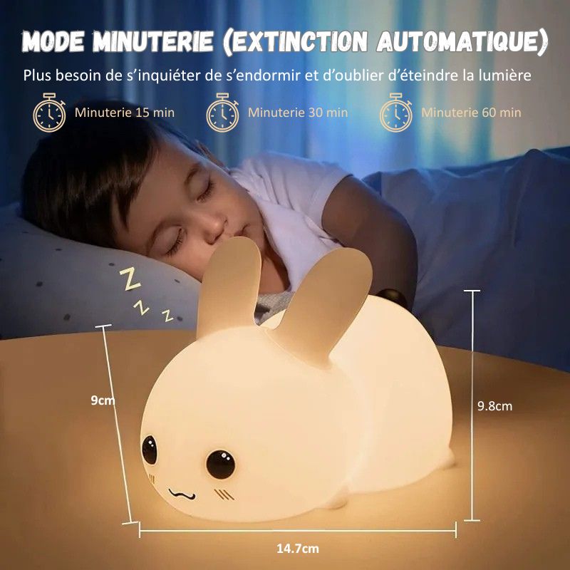Veilleuse lapin avec télécommande