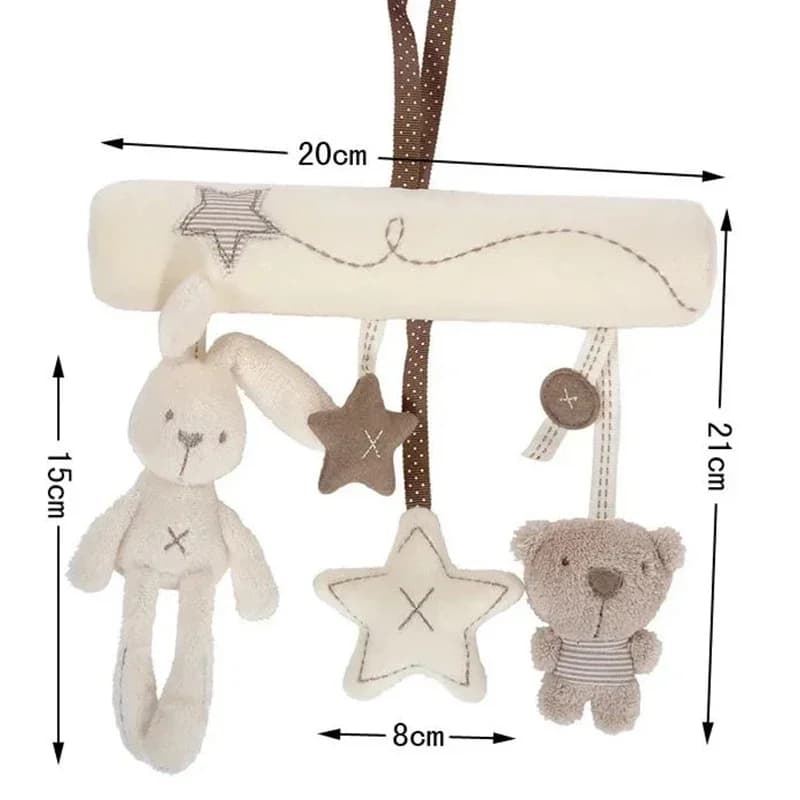 Peluche animale avec sonnette à suspendre