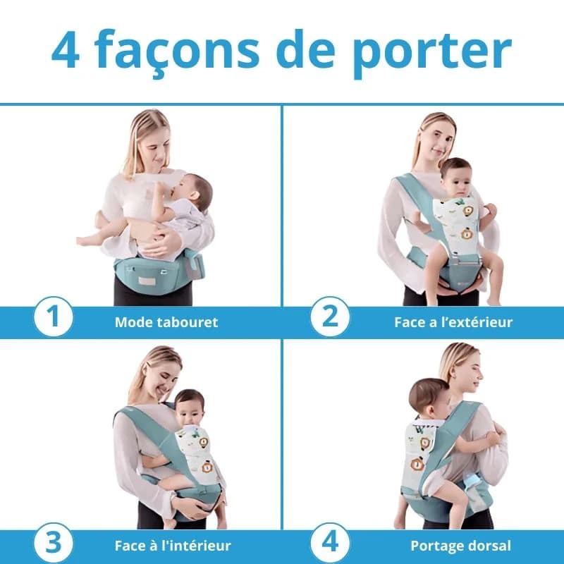 Porte-bébé ergonomique avec siège de hanche pour bébé