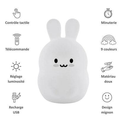 Veilleuse tactile en forme de lapin