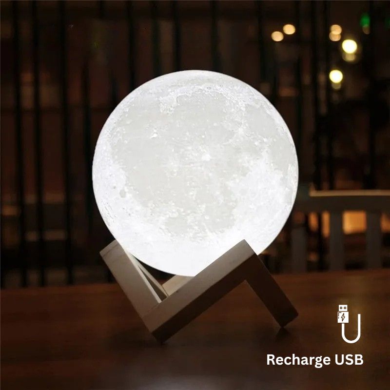 Veilleuses LED à motif lune 3D pour bébé