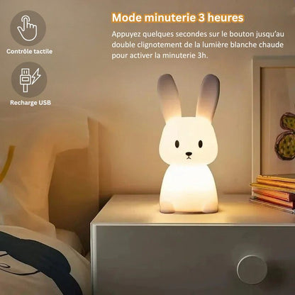 Veilleuse lapin en silicone aux couleurs changeantes