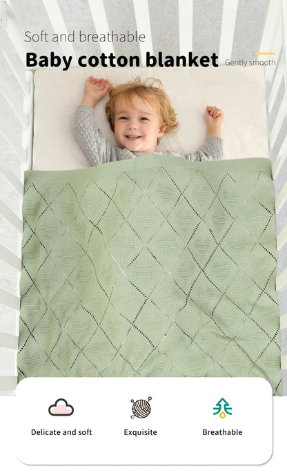 Couverture tricotée en coton pour bébé