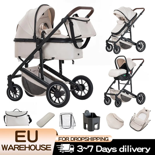 Poussette 3-en-1 moderne pour bébé