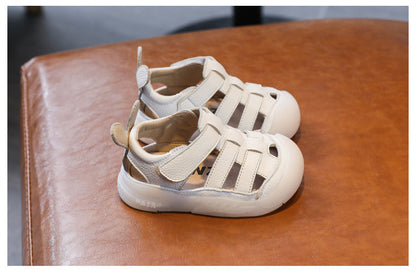 Sandales d’été à brides en similicuir pour bébé