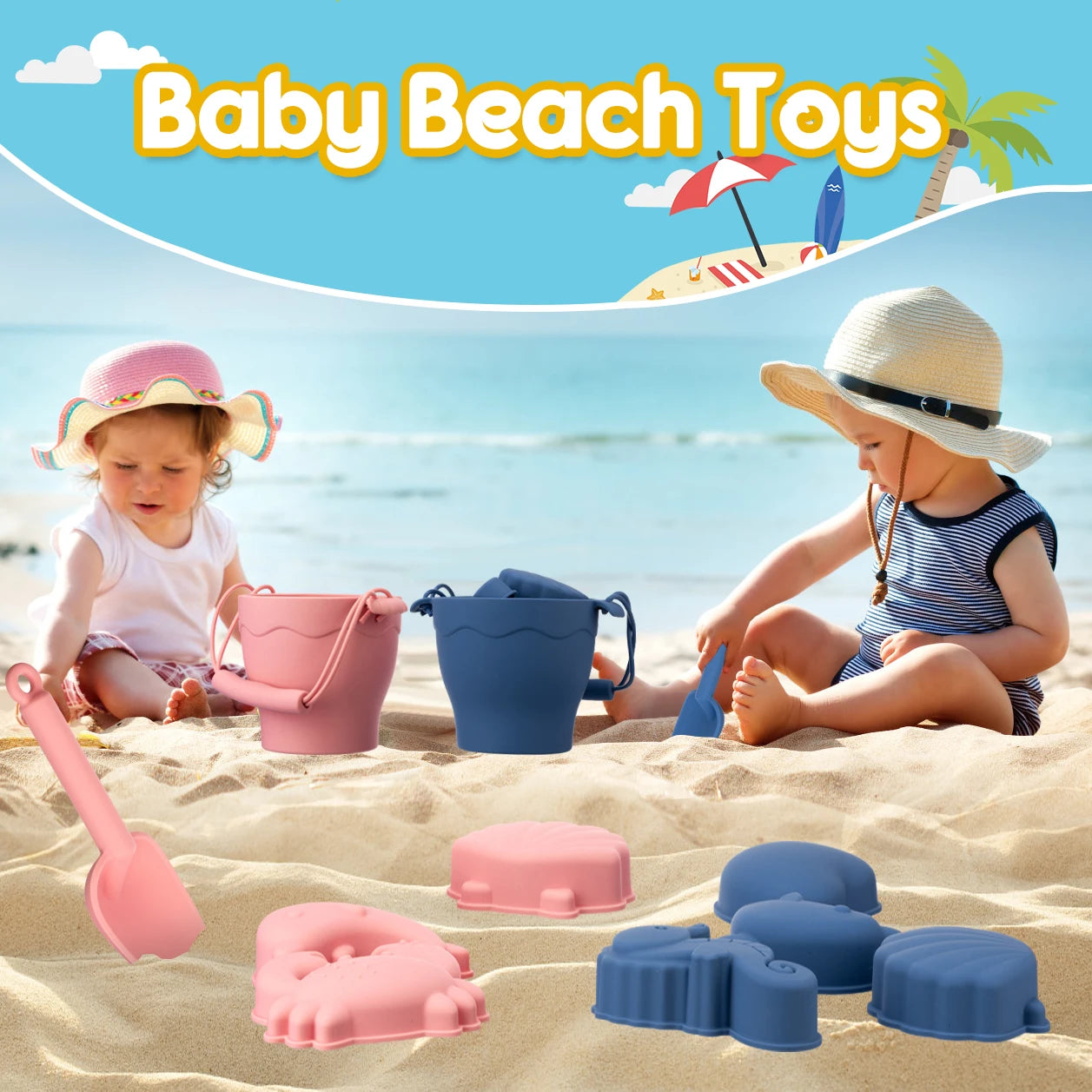Ensemble de jouets de plage en silicone