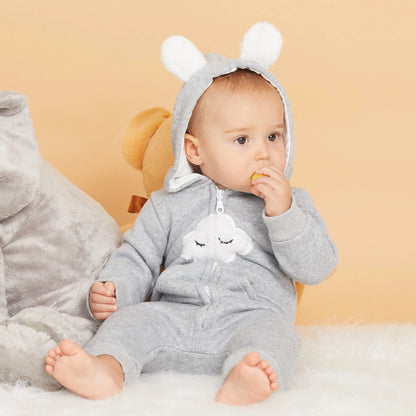 Grenouillère à capuche pour bébé