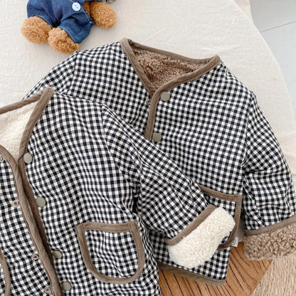 Veste plaid double face pour bébé