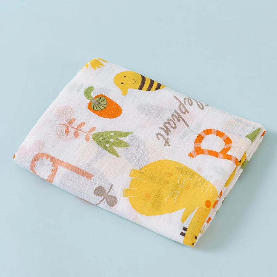 Couverture en mousseline avec 2 couches de gaze de bambou pour bébé