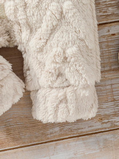 Combinaison en peluche à capuche pour nouveau-né