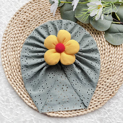 Turban respirant à fleurs pour bébé fille