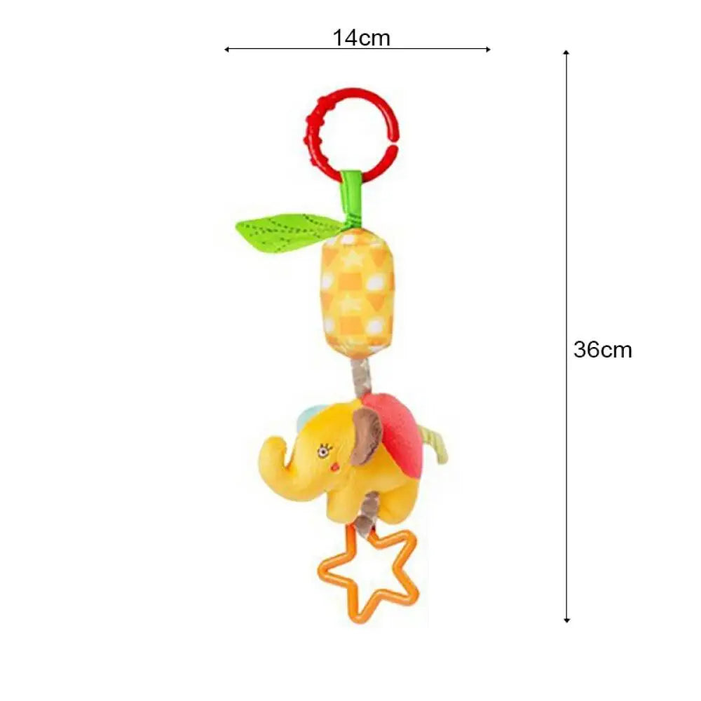Hochet main en coton avec peluche et cloche