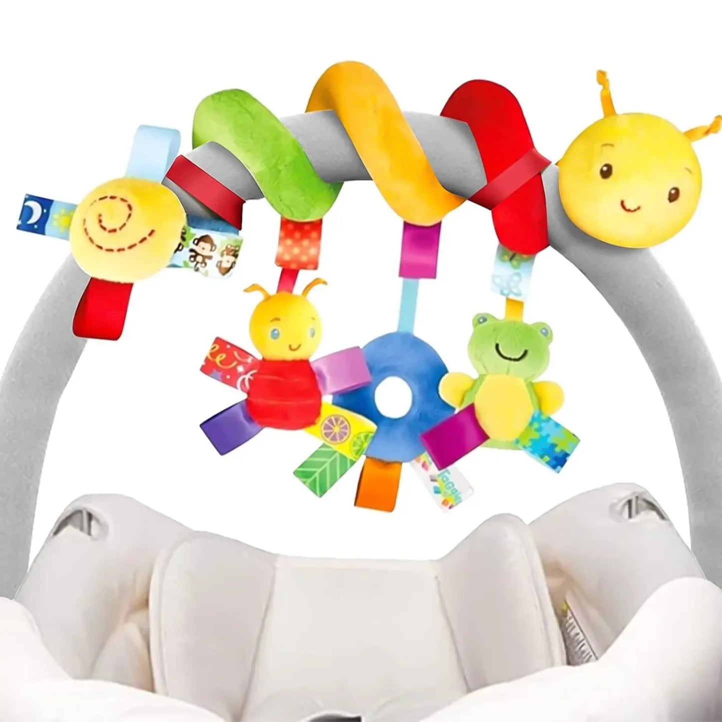 Hochet main en coton avec peluche et cloche