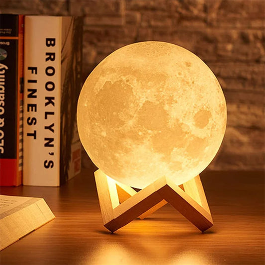 Veilleuses LED à motif lune 3D pour bébé