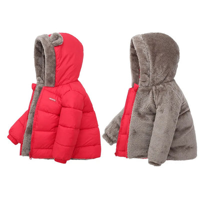 Manteau à capuche polaire épais pour enfants