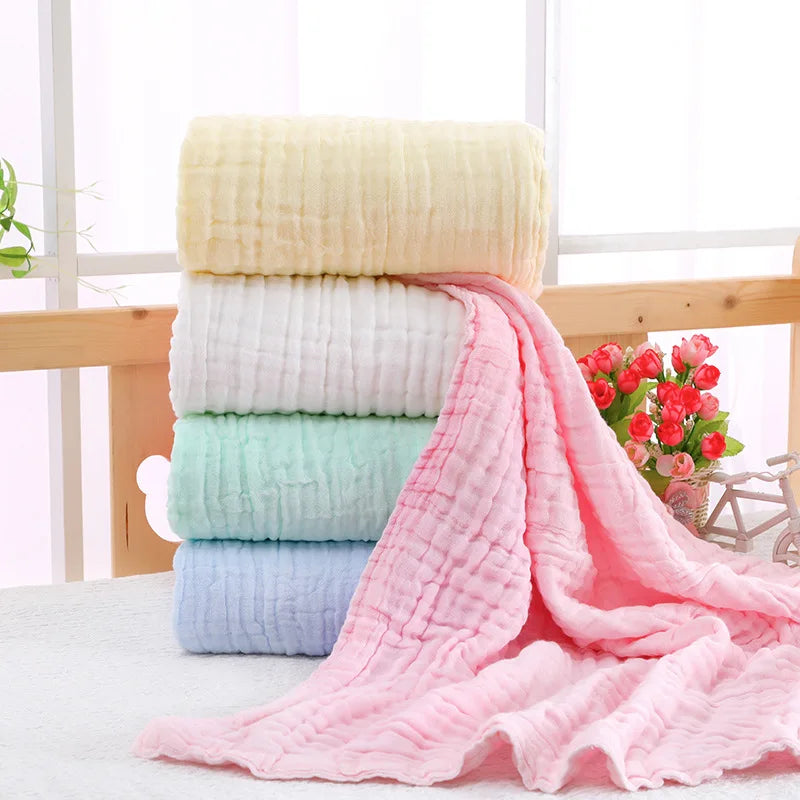 Couverture carrée en mousseline pour bébé