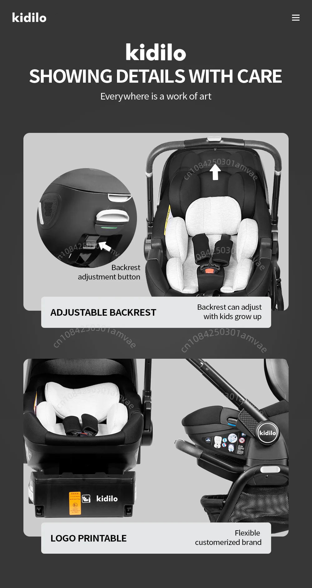 Poussette Portable 3 en 1 pour bébé