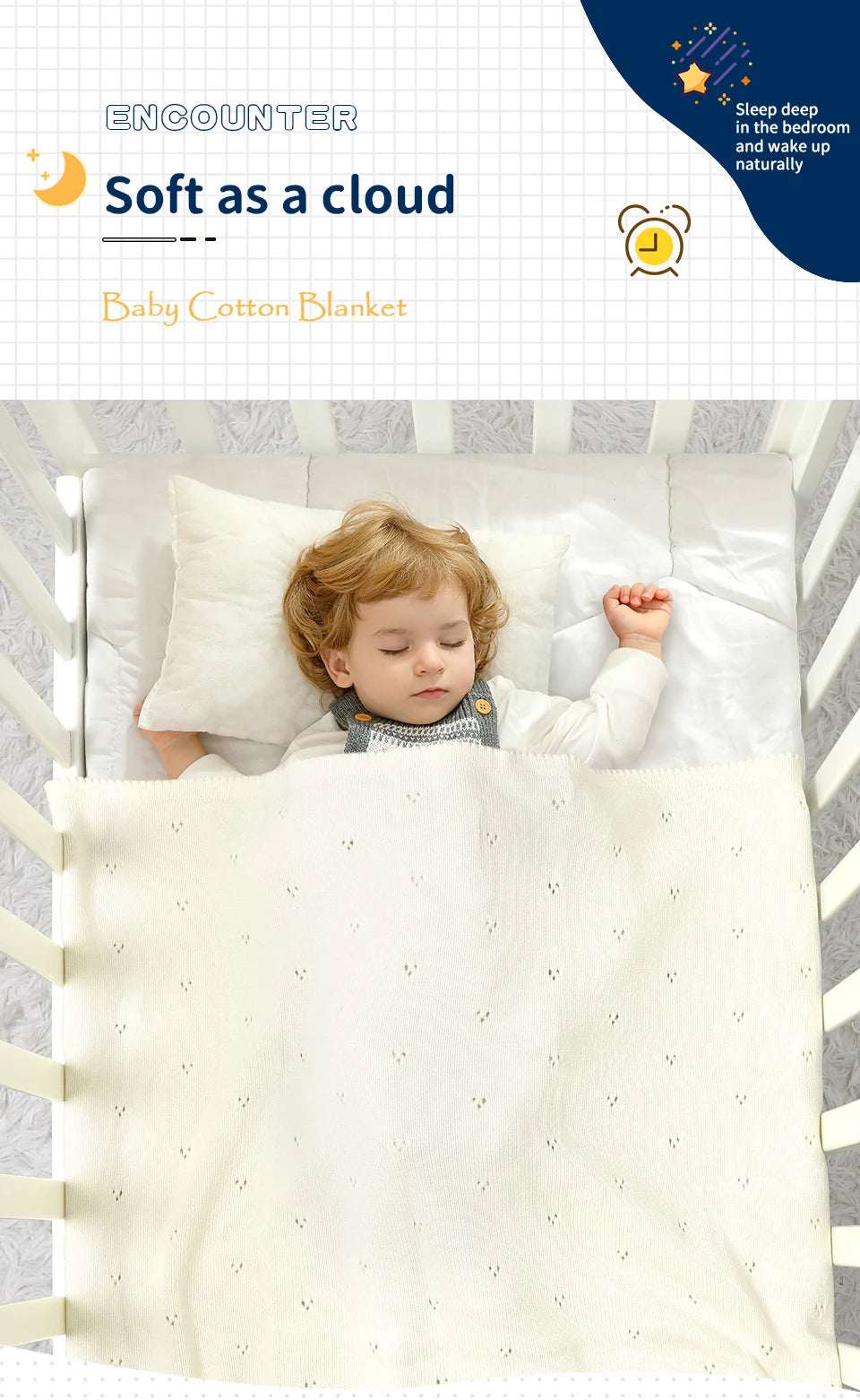 Couverture tricotée et décontractée pour bébé