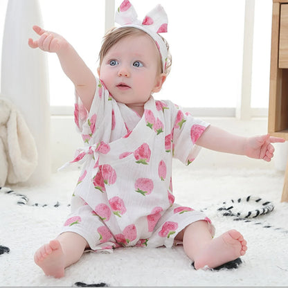 Tenue d’été style kimono pour bébé fille et garçon