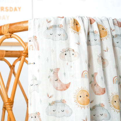 Couverture à langer en mousseline de bambou et coton pour bébé