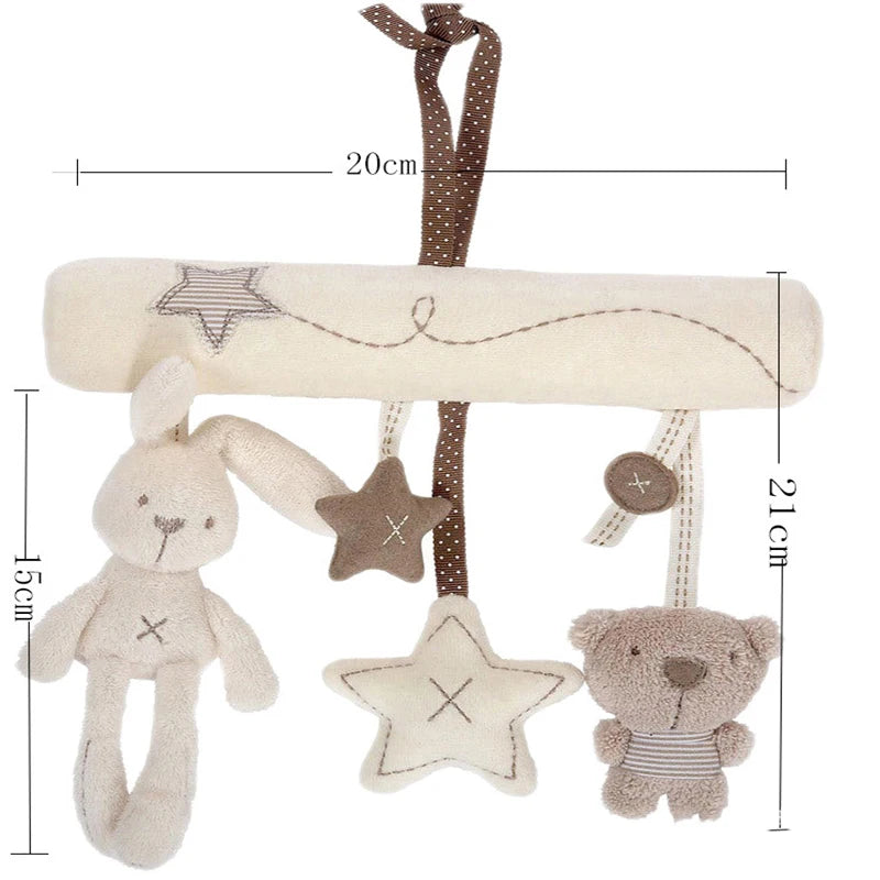 Cloche de lit suspendue pour bébé avec ourson et lapin