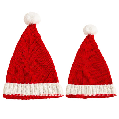 Joli Bonnet de Noël à pompon unisexe pour maman et bébé