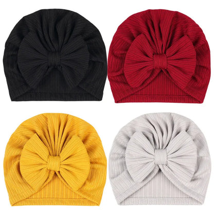 Turban en coton doux avec nœud papillon pour fille