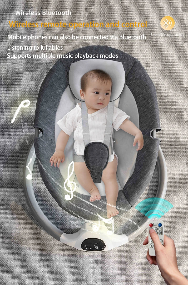 Berceau électrique et musical télécommandé pour bébé avec connexion Bluetooth