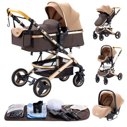 Poussette luxueuse 3 en 1 pour nouveau-né pliable