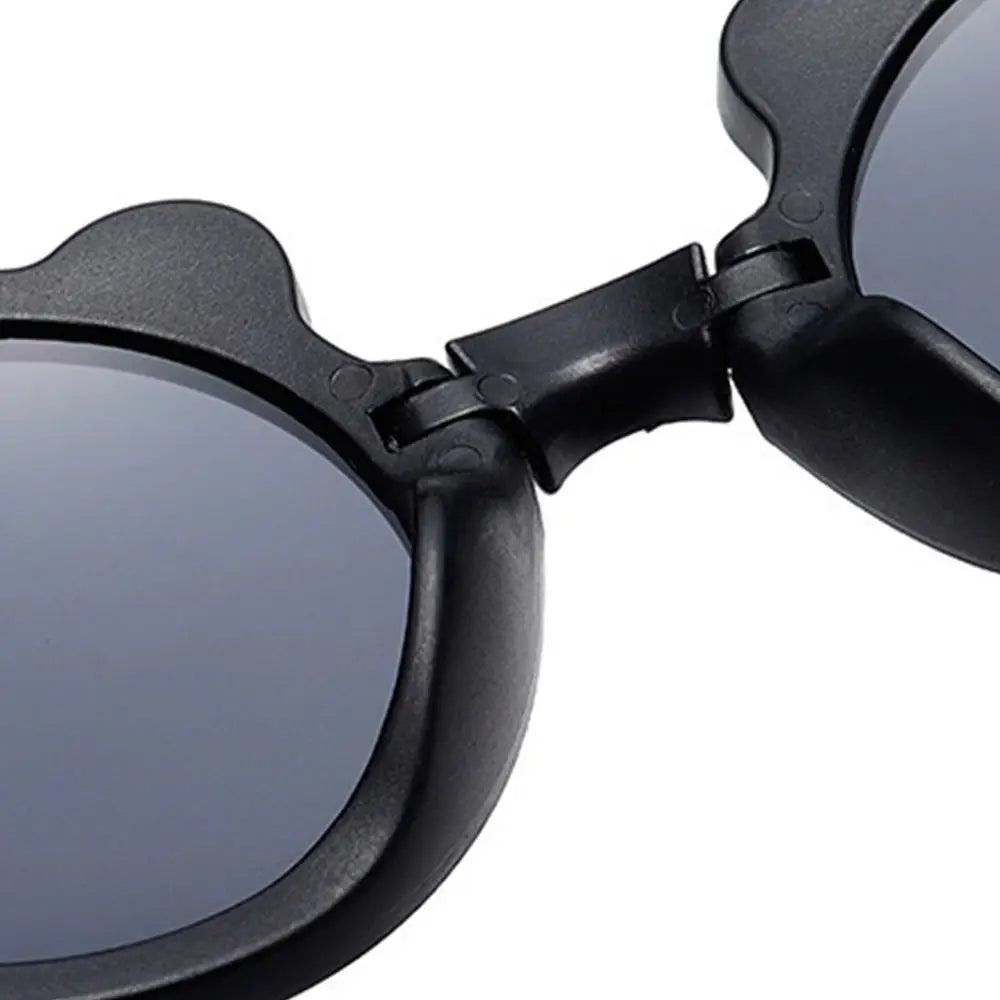 Lunettes de soleil pliables rondes en forme d’ours pour enfants