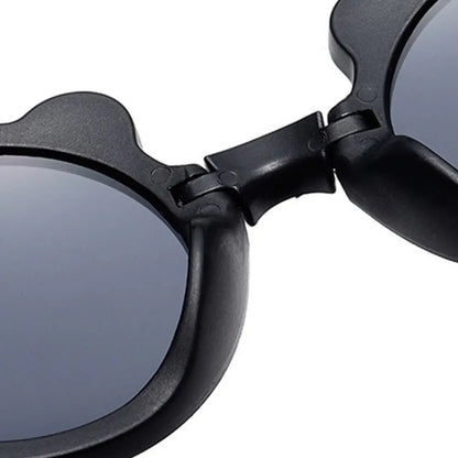 Lunettes de soleil pliables rondes en forme d’ours pour enfants