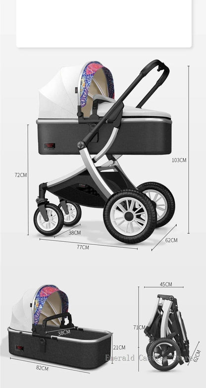 Poussette haute pour bébé