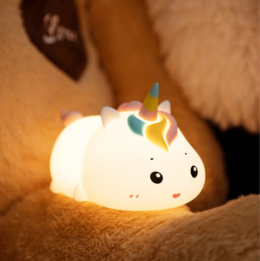 Veilleuse en silicone en forme de licorne pour bébé