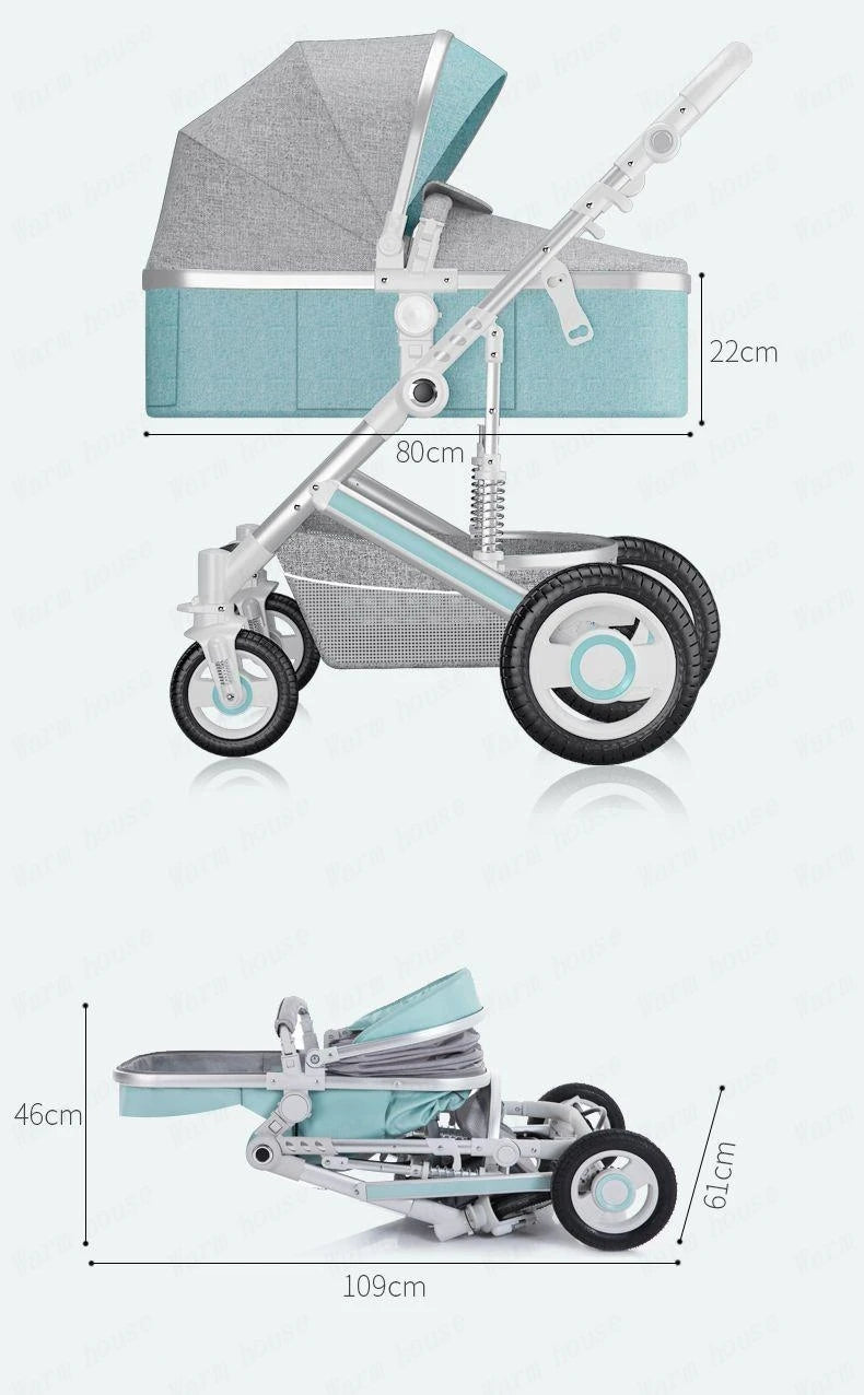 Poussette de luxe réversible pour bébé