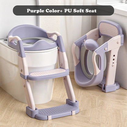 Chaise de toilettes pliable avec escalier pour enfants