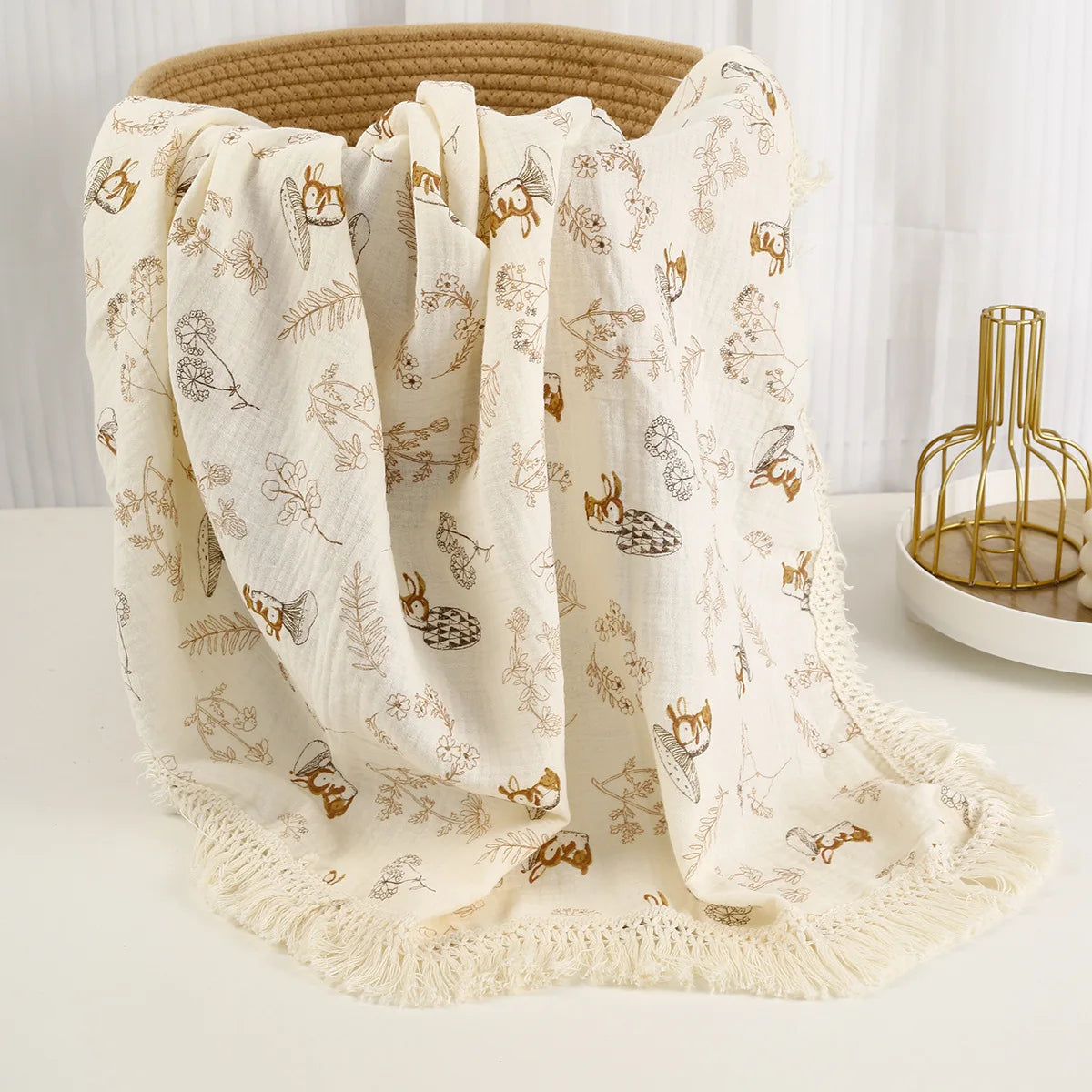 Couverture d’emmaillotage en mousseline de coton pour bébé