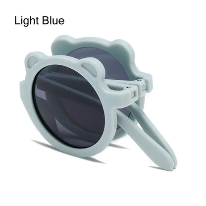 Lunettes de soleil pliables rondes en forme d’ours pour enfants