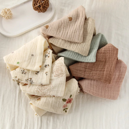 Bavoir 100% en mousseline de coton biologique pour bébé X5