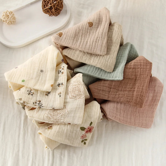 Bavoir 100% en mousseline de coton biologique pour bébé X5