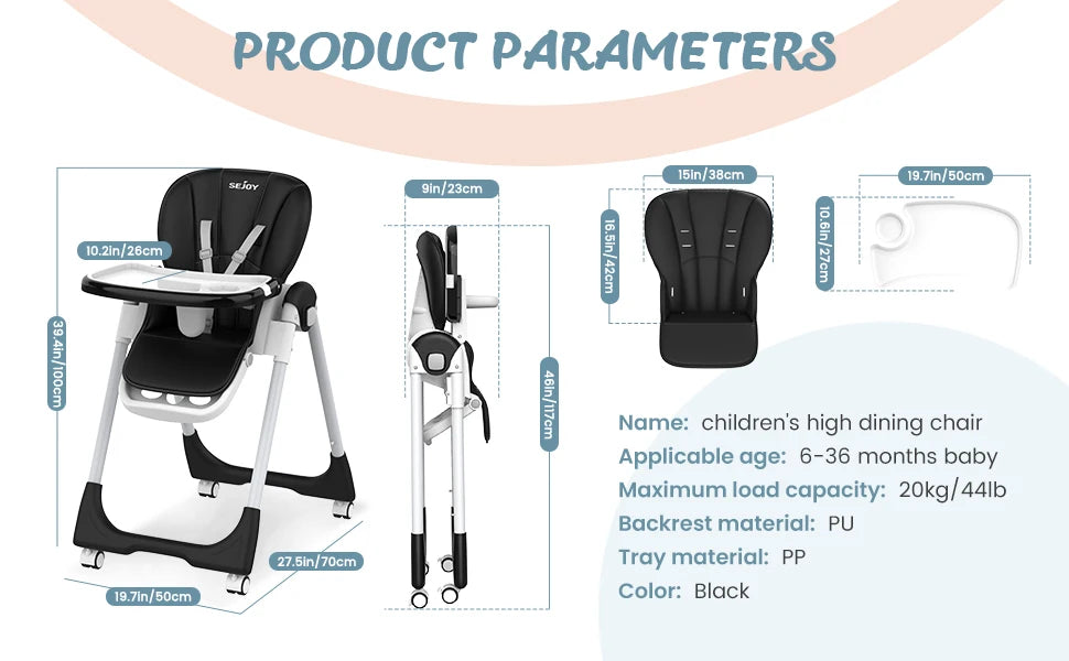 Chaise haute multifonction pour bébé