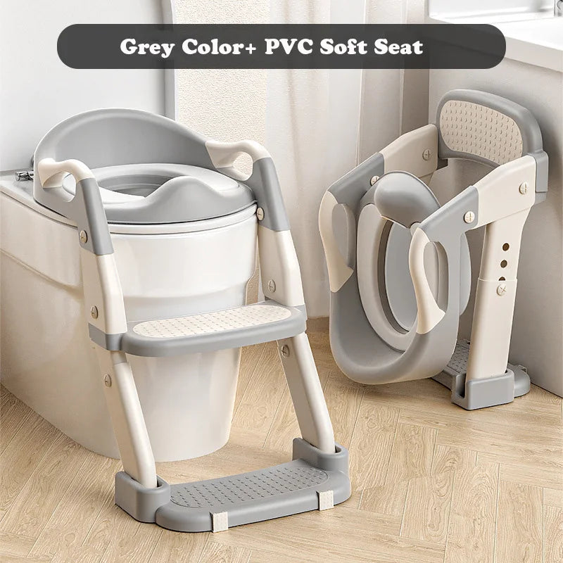 Chaise de toilettes pliable avec escalier pour enfants