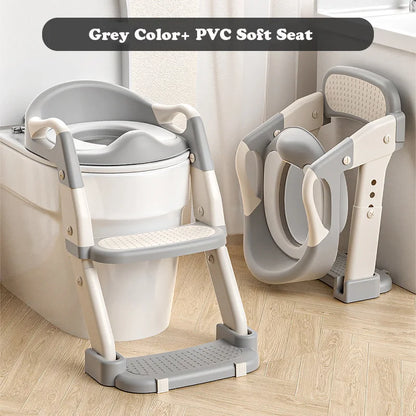 Chaise de toilettes pliable avec escalier pour enfants