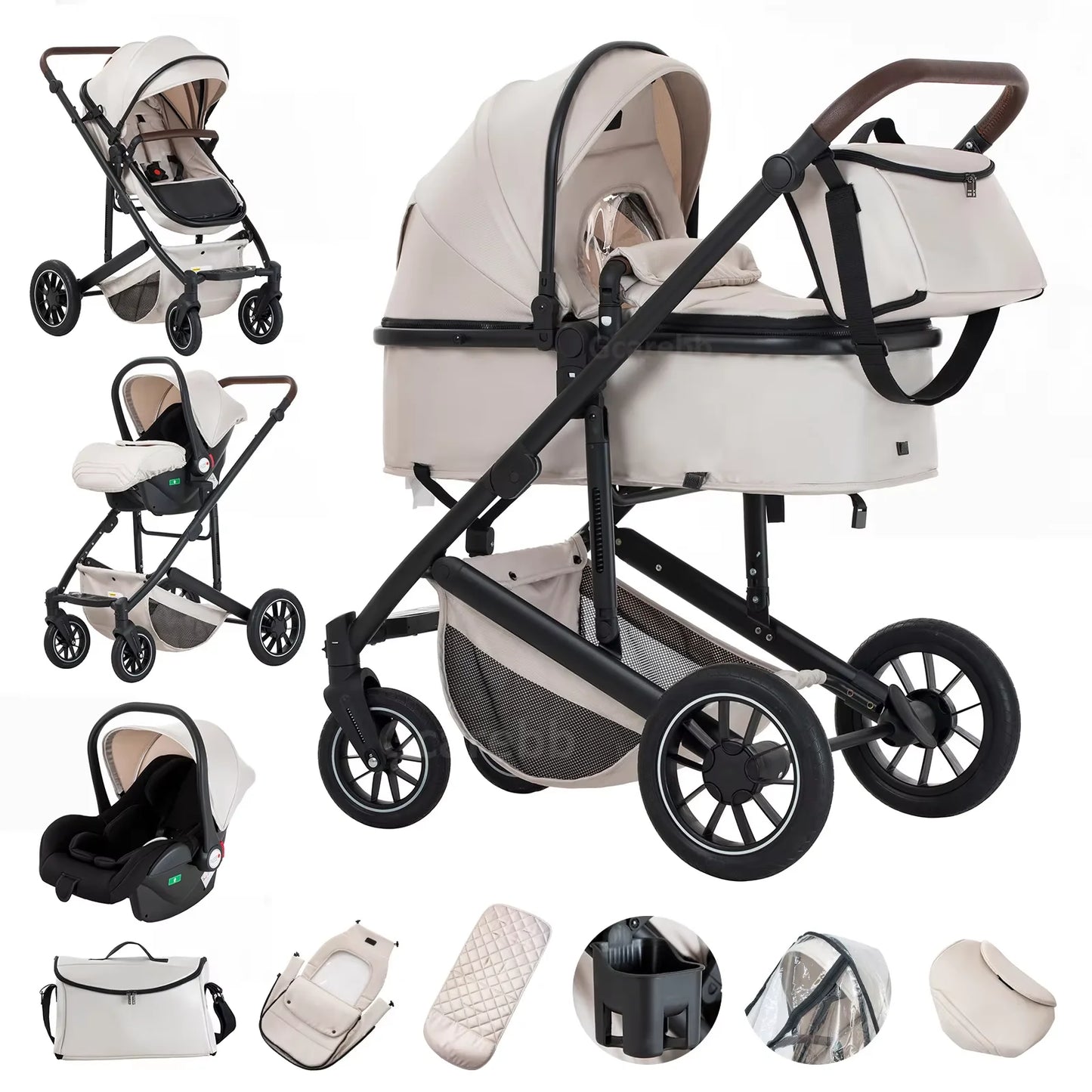 Poussette 3-en-1 moderne pour bébé