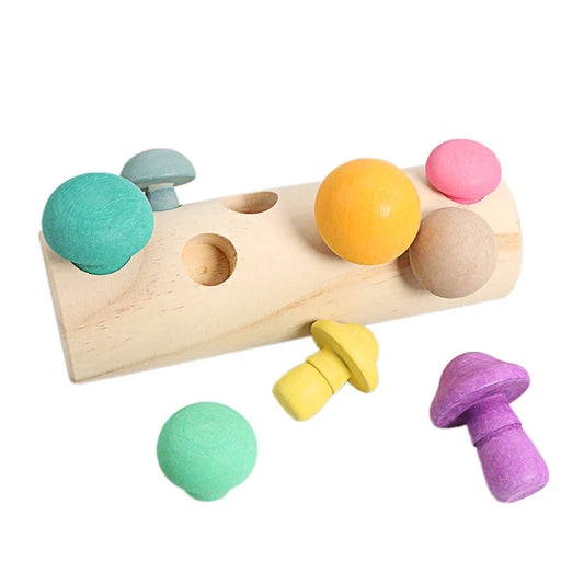 Jouet de cueillette de champignons en bois