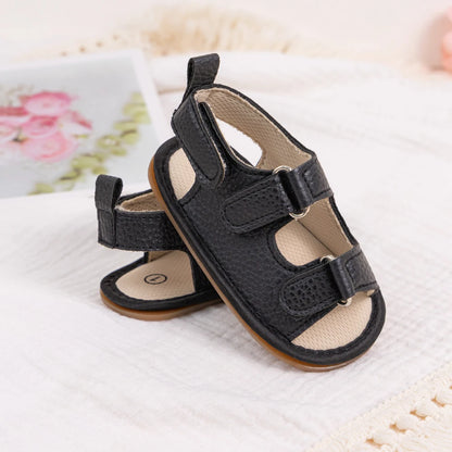 Sandales plates d’été à scratch pour bébé garçon et fille