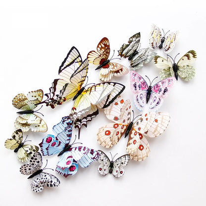 Autocollants muraux 3D en forme de papillon 12Pcs