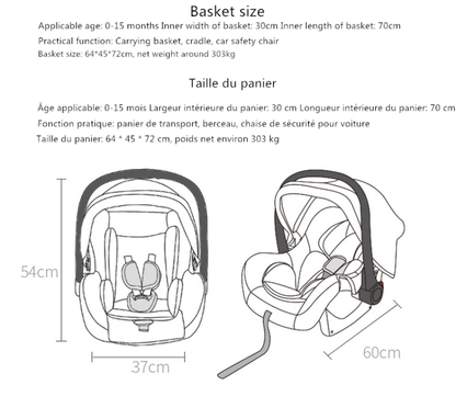 Poussette trio 3 en 1 pour bébé pliable